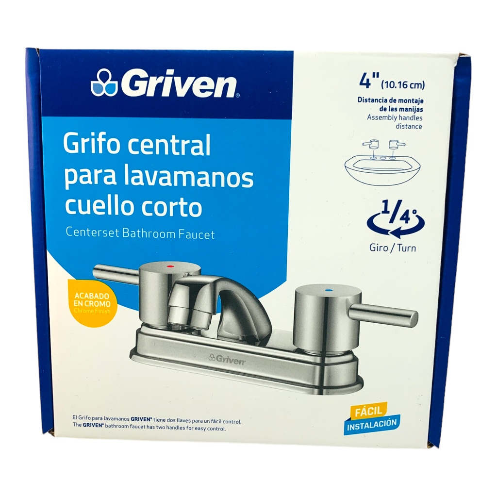 GRIFERIA CENTRAL PARA LAVAMANOS CUELLO CORTO GRIVEN