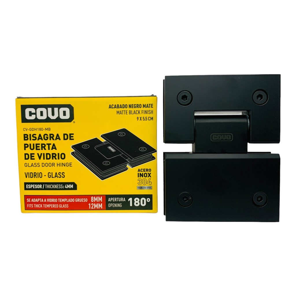 BISAGRA PARA PUERTA DE VIDRIO 9X5.5CM COVO