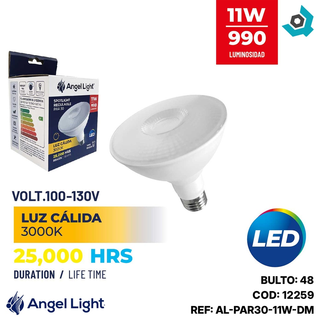 BOMBILLO LED 11W REGULABLE 3000K ANGEL LIGHT