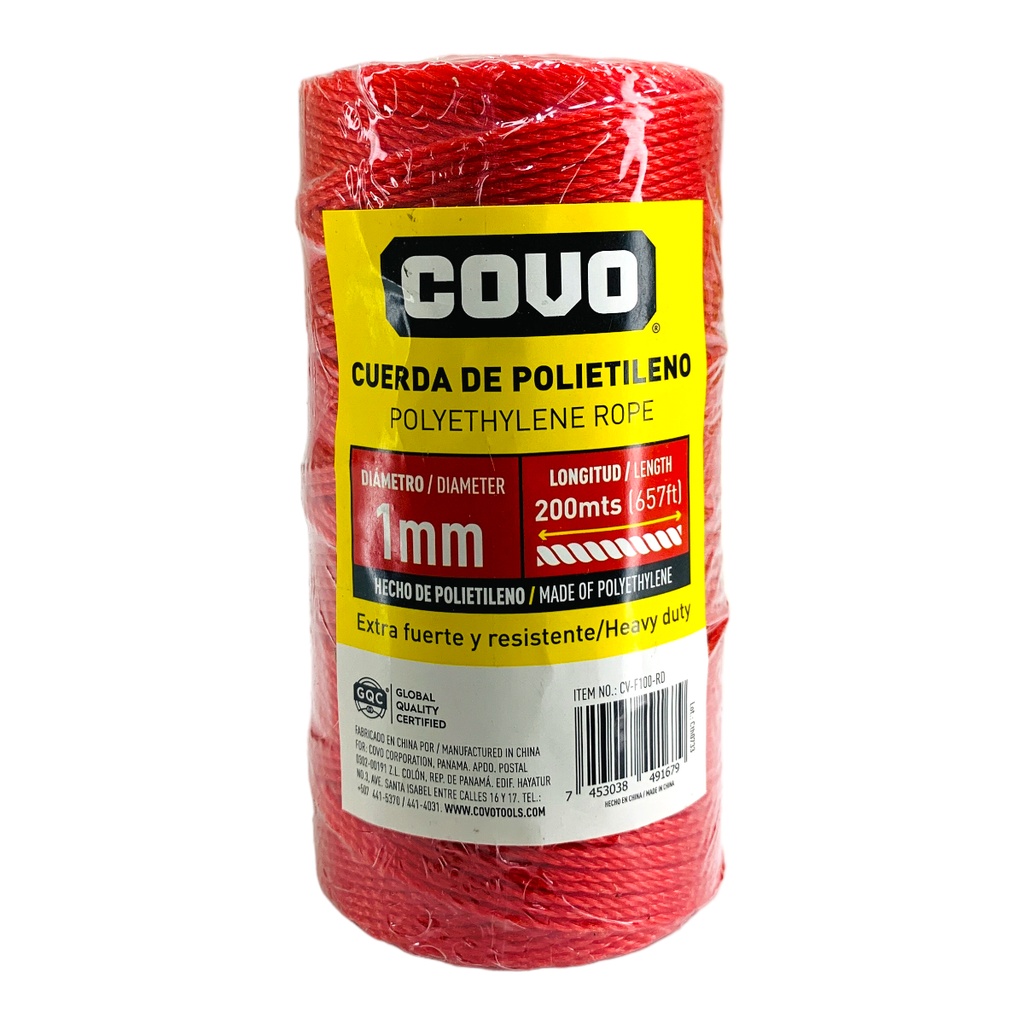 MECATILLO 1MM 200 METROS ROJO COVO