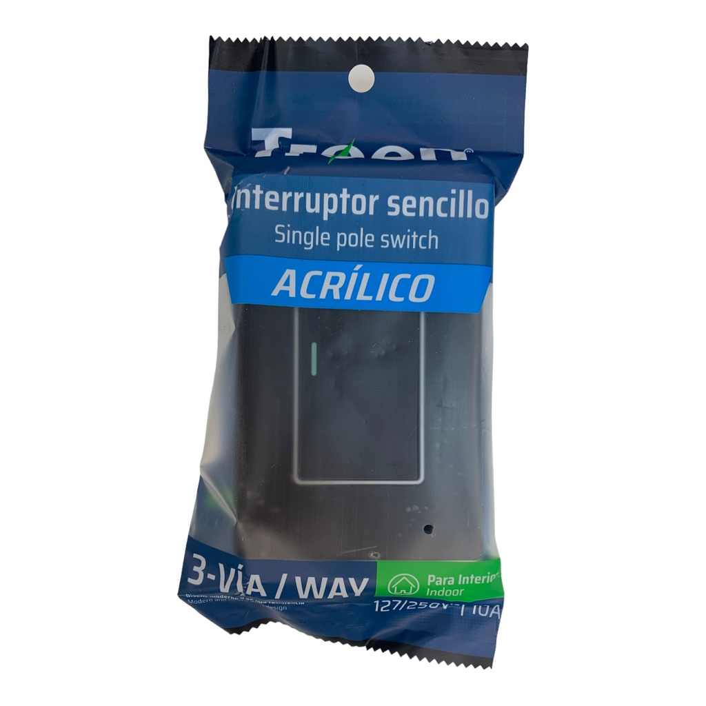 APAGADOR INDIVIDUAL 3 WAY ACRILICO NEGRO TROEN