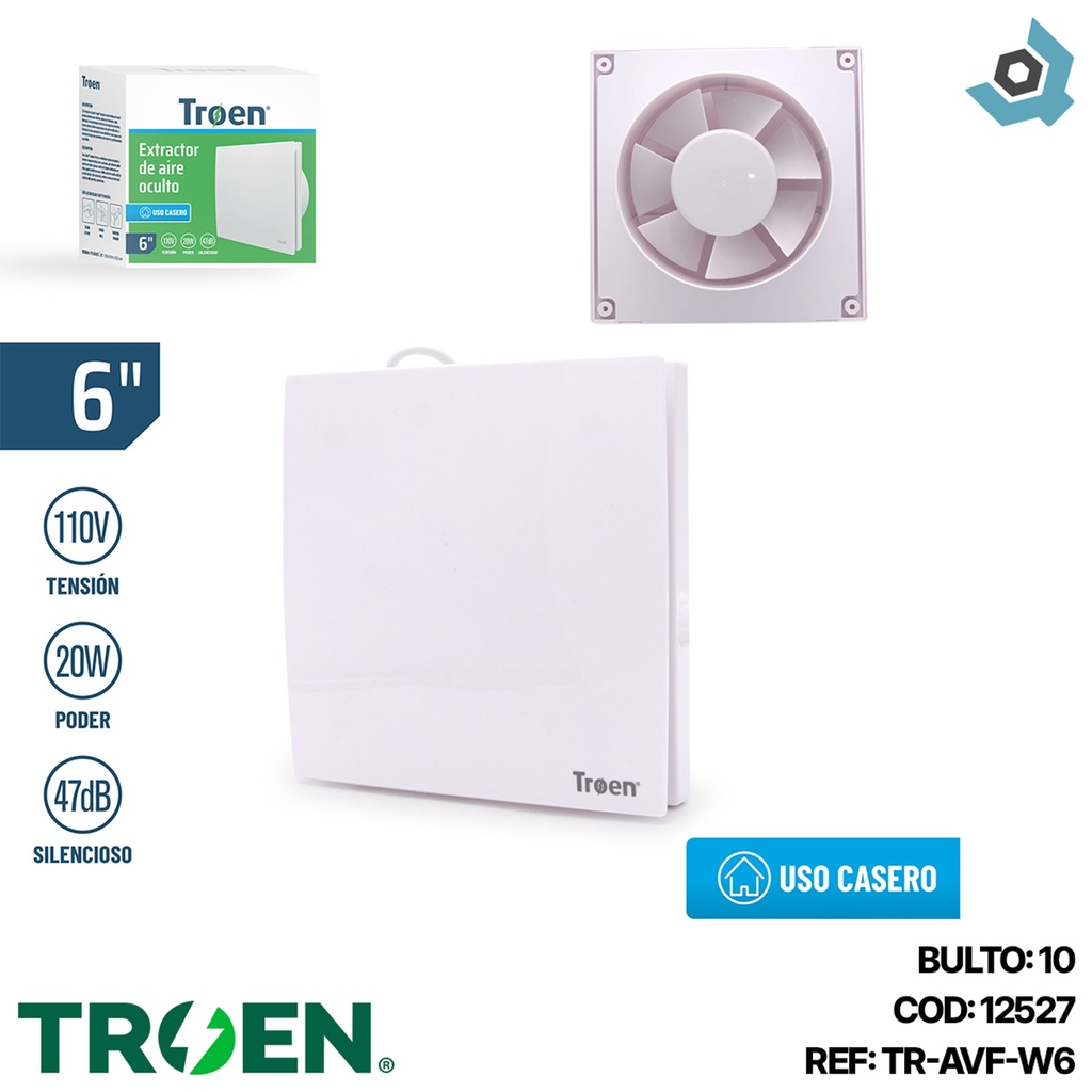 EXTRACTOR DE AIRE 6" OCULTO TROEN