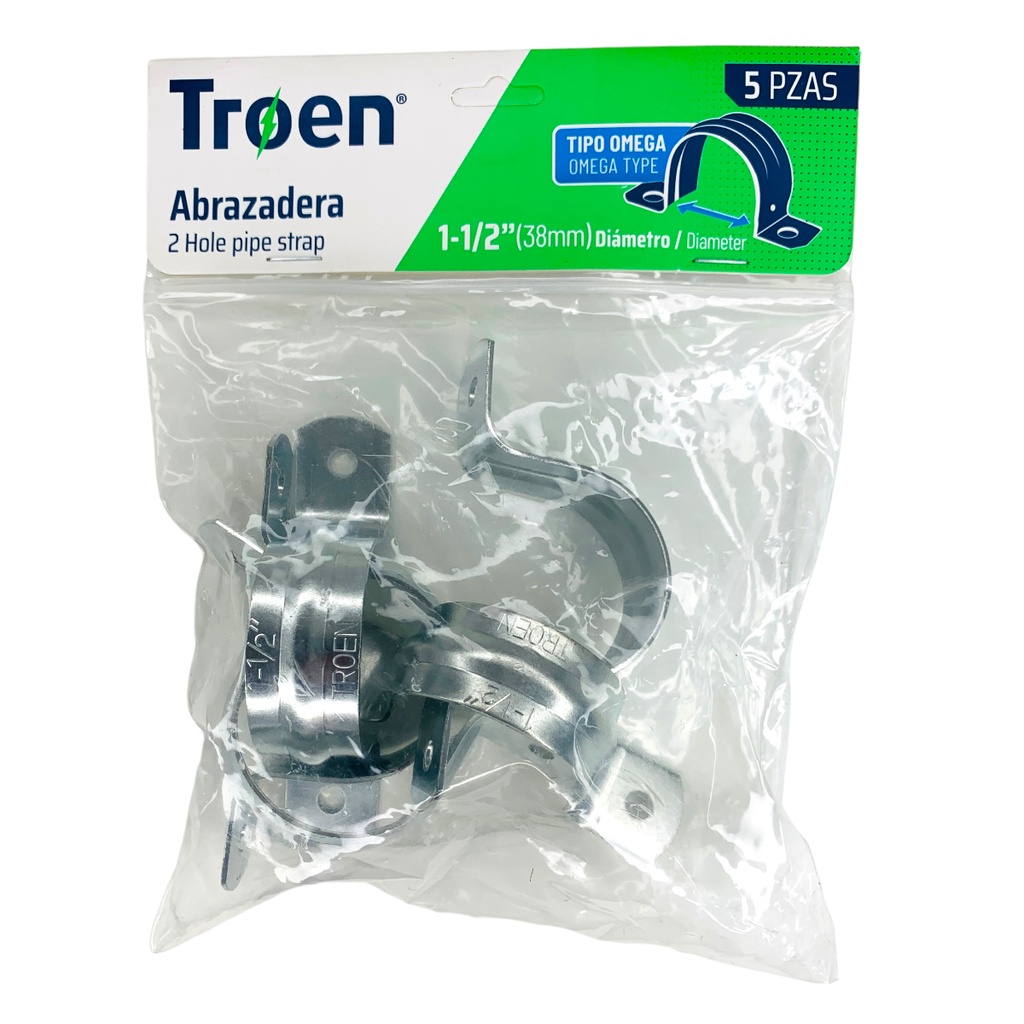 ABRAZADERA OMEGA 1 1/2" 5 PZAS TROEN