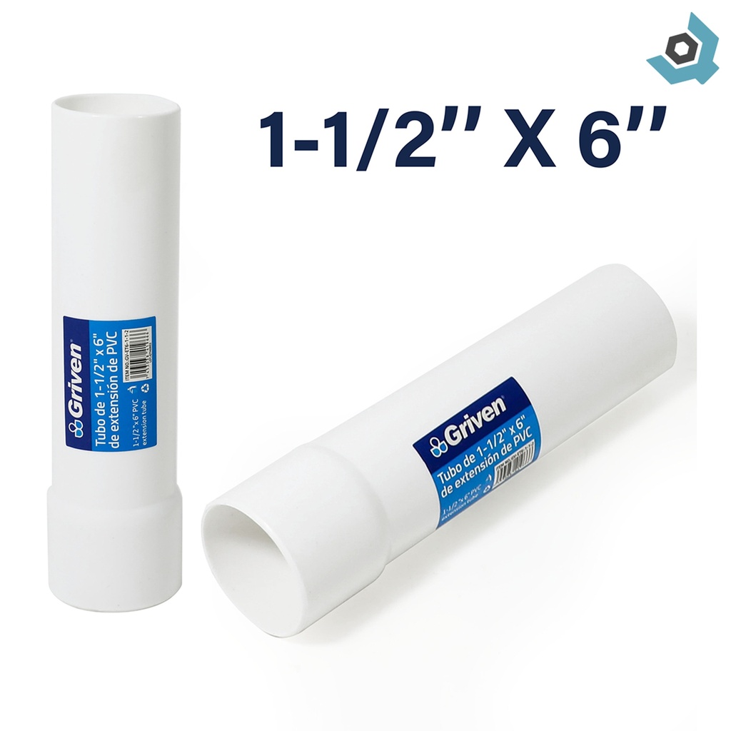 TUBO DE EXTENSION PVC 1 1/2" X 6" GRIVEN