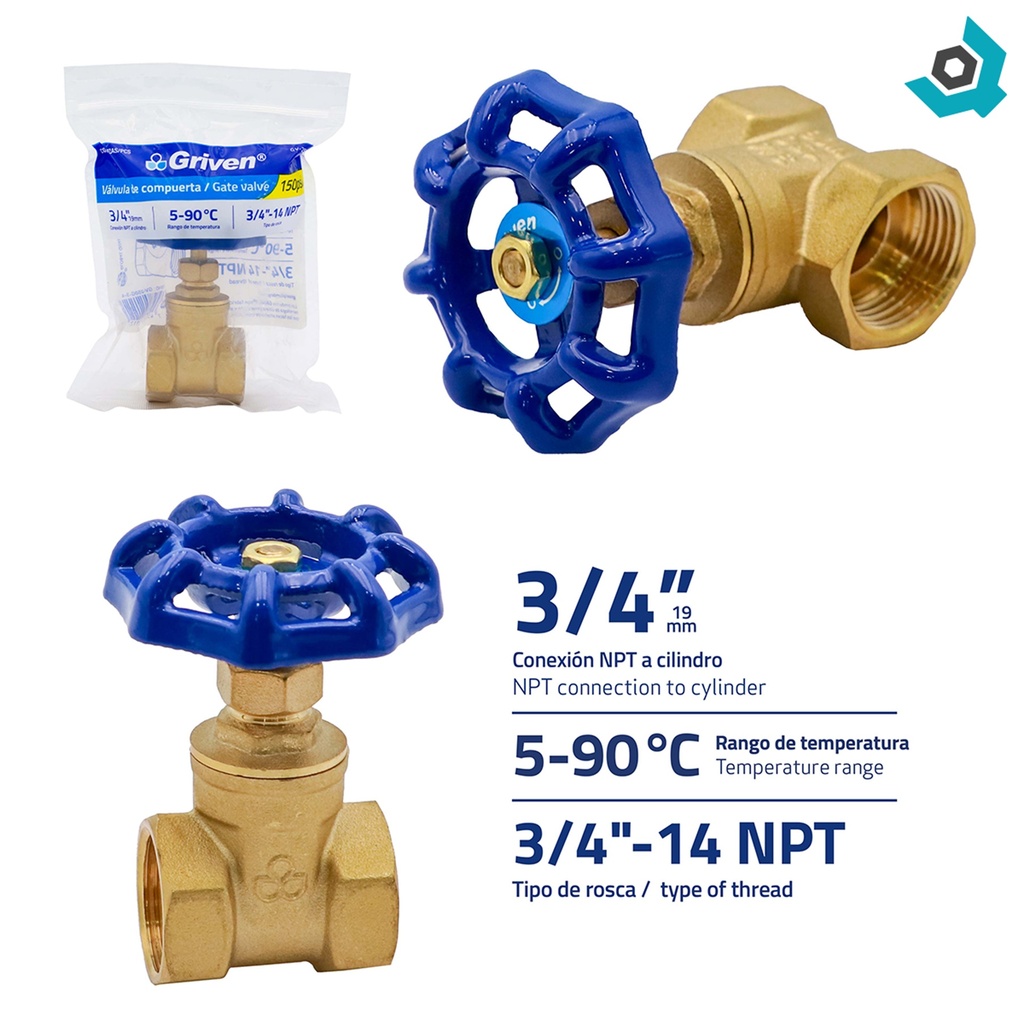 VALVULA COMPUERTA 3/4" GRIVEN