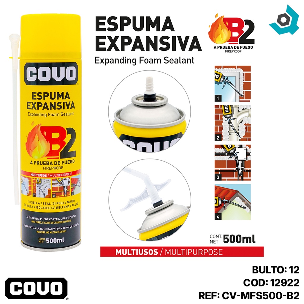 ESPUMA EXPANSIVA A PRUEBA DE FUEGO 500ML COVO