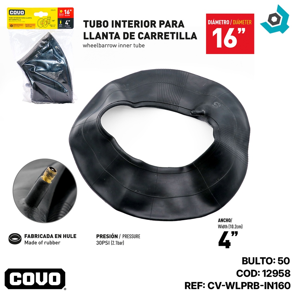 TRIPA PARA RUEDA DE CARRETILLA 16" COVO