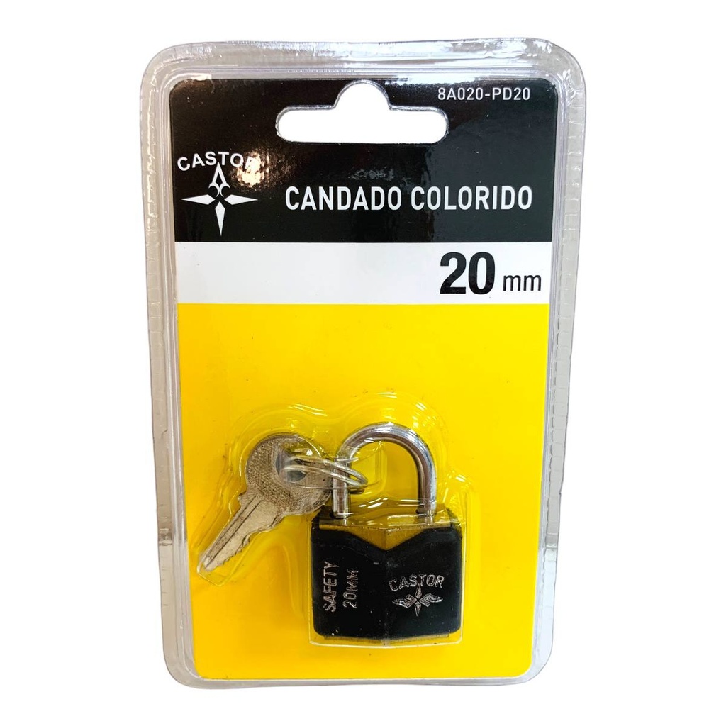 CANDADO COLORIDO 20MM CASTOR