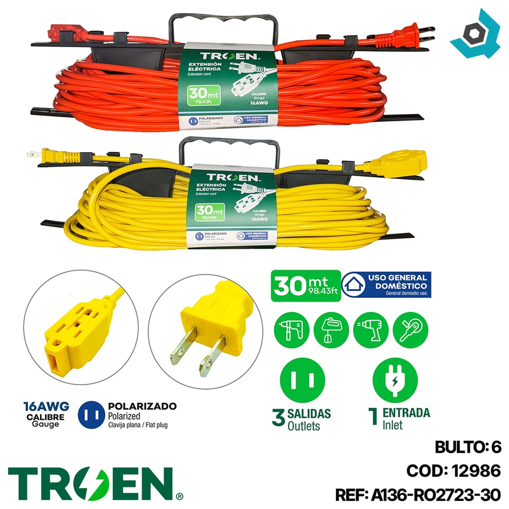 EXTENSION ELECTRICA 30M TROEN