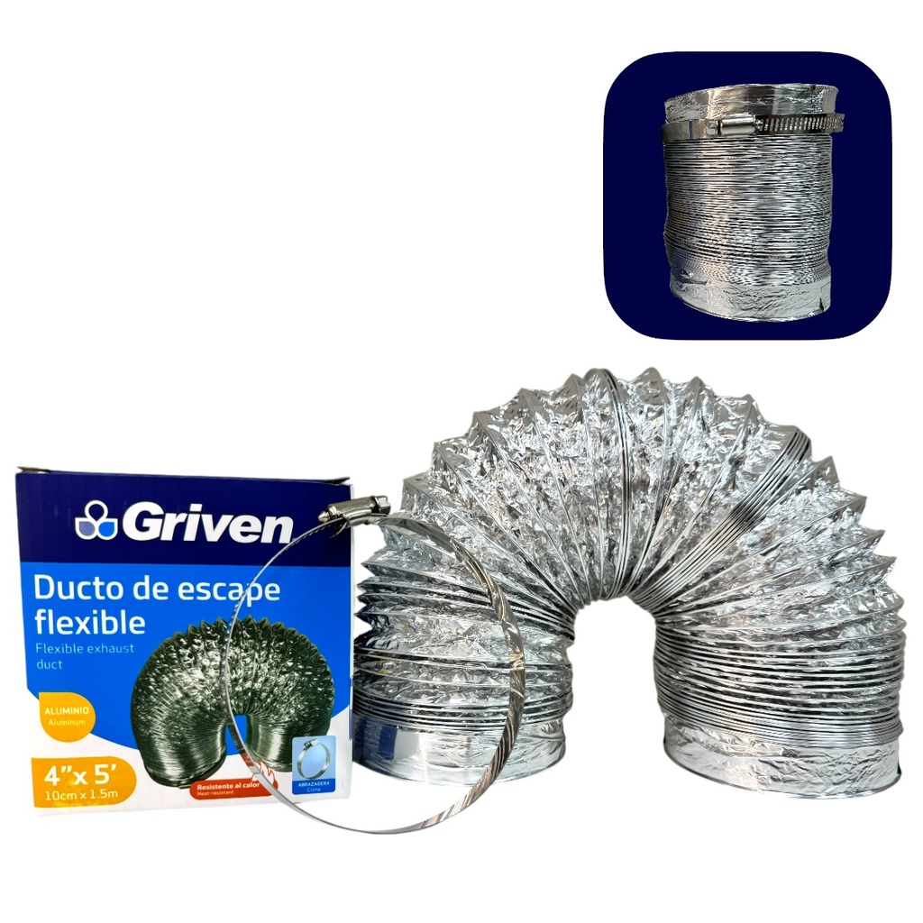 DUCTO DE ESCAPE 4" X 5" FLEXIBLE GRIVEN