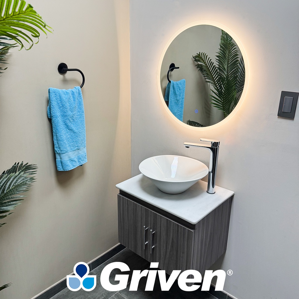ESPEJO REDONDO 60CM LUZ LED GRIVEN