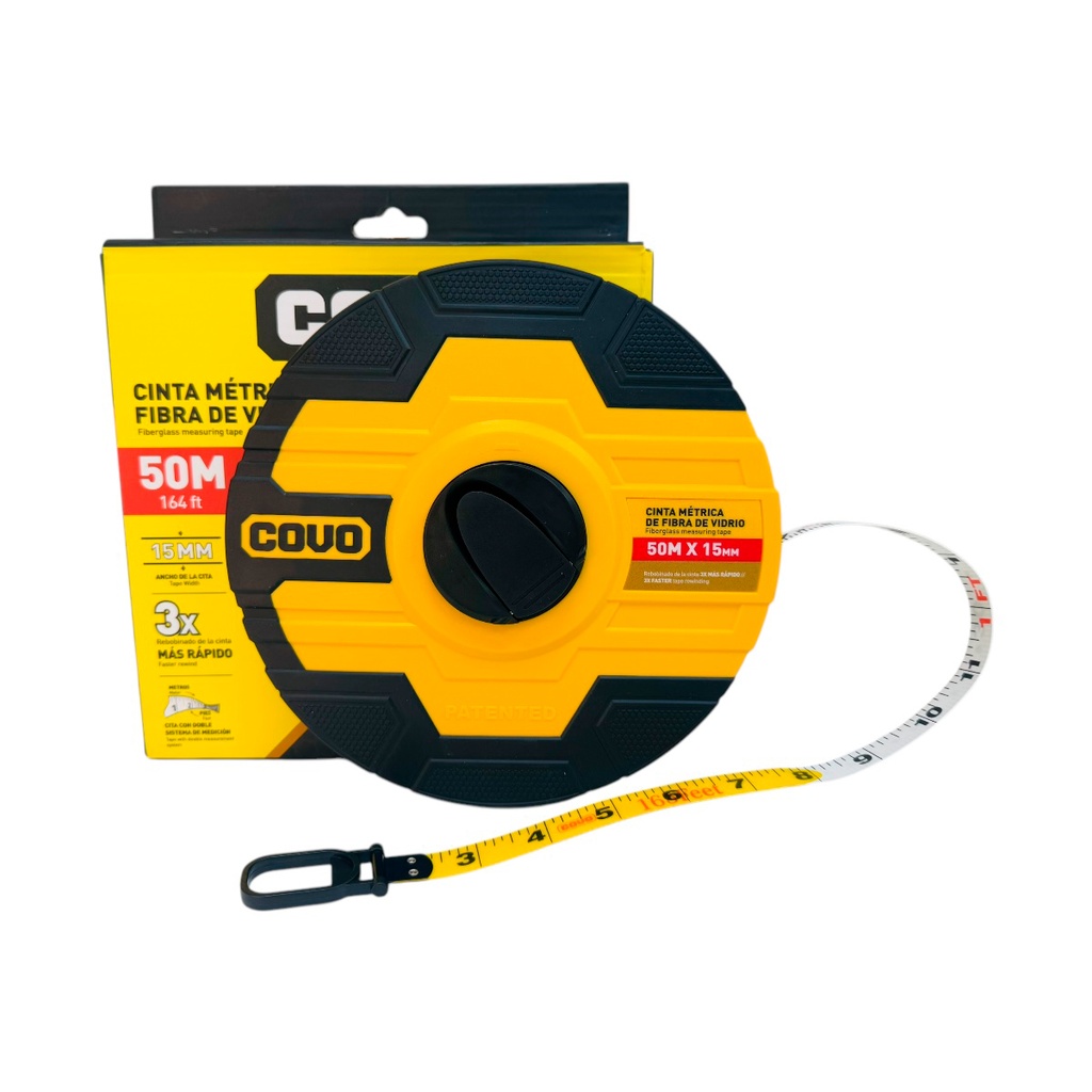 CINTA METRICA 50M FIBRA DE VIDRIO COVO