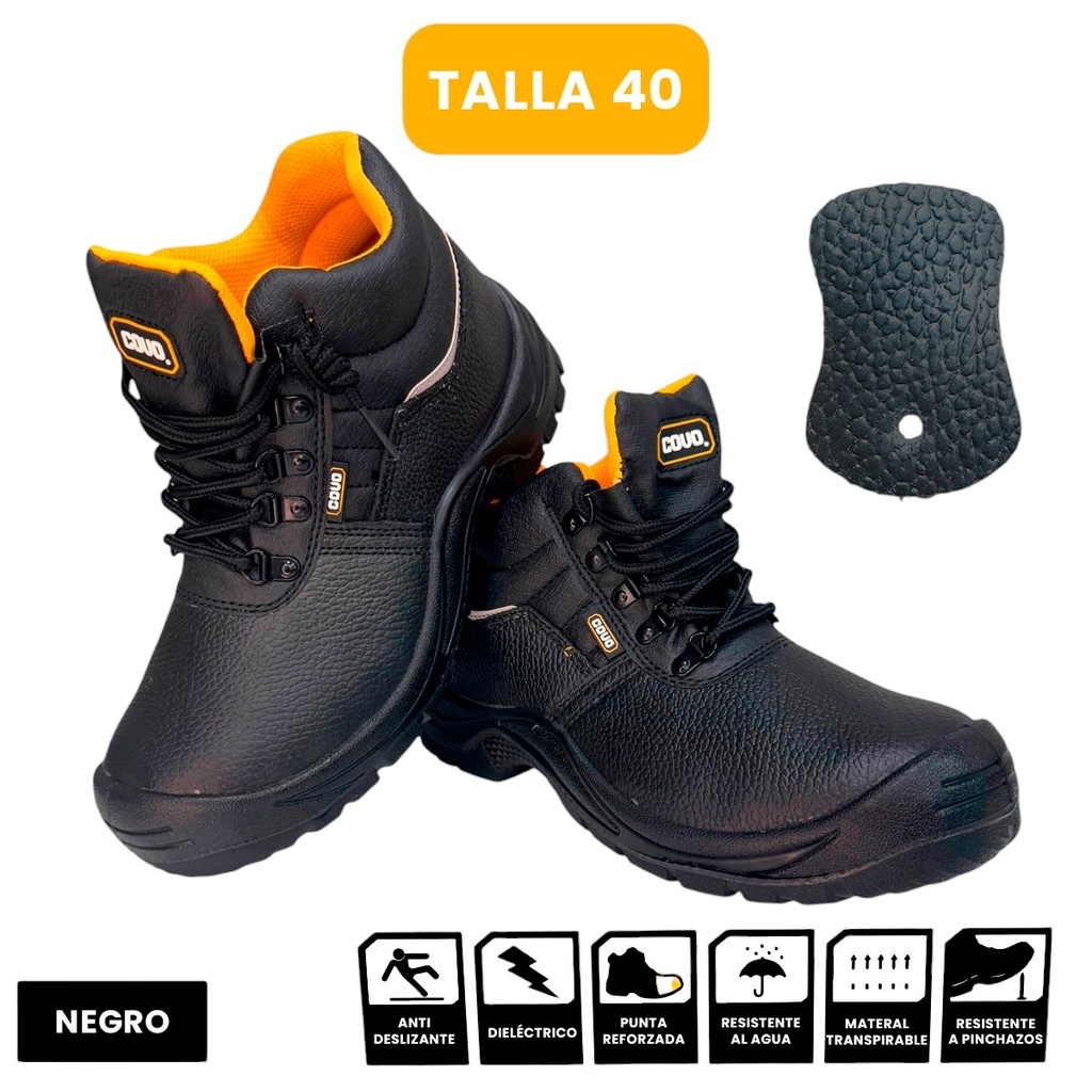 BOTAS DE SEGURIDAD NEGRAS TALLA 40 COVO