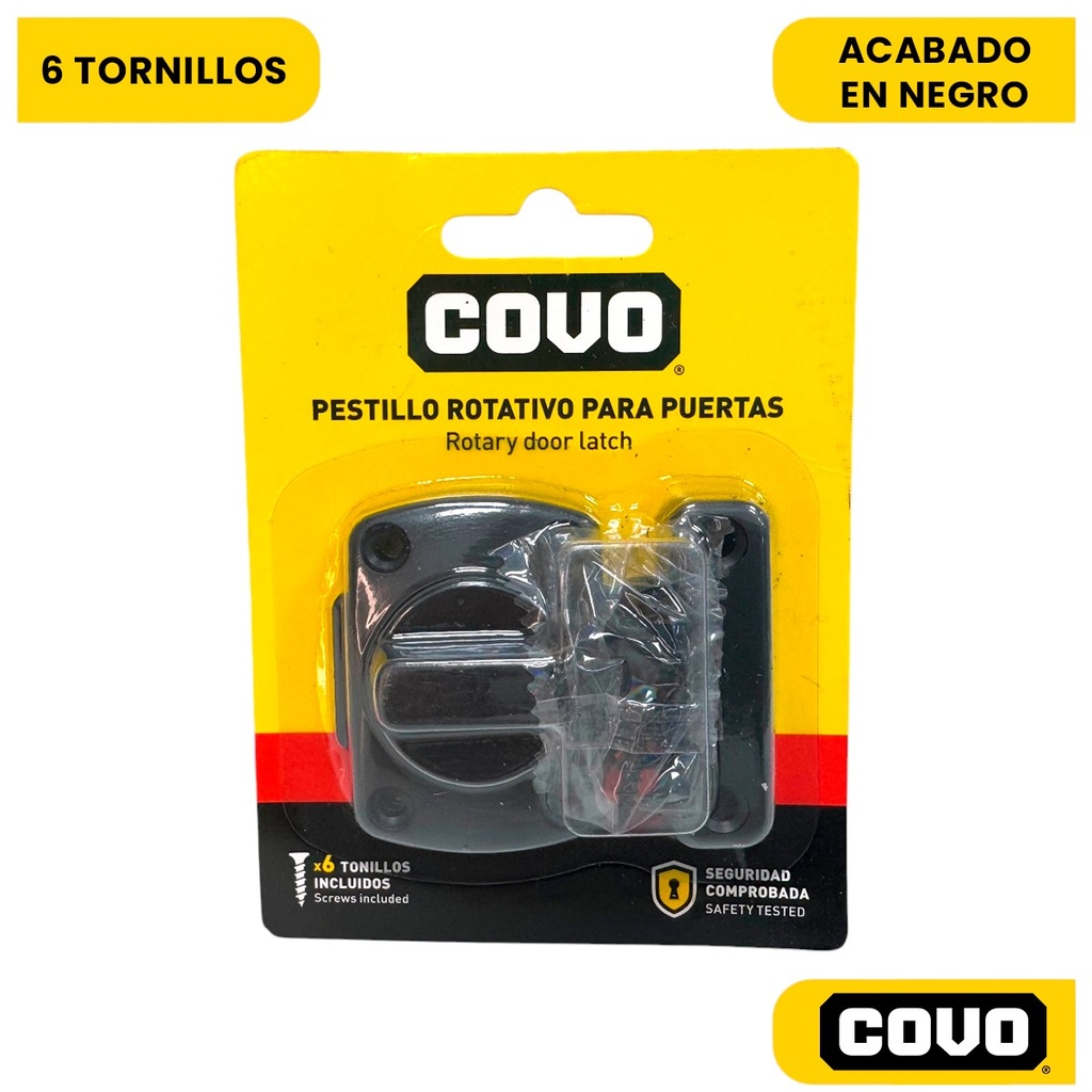 CERRADURA ROTATIVA PARA PUERTAS NEGRO COVO