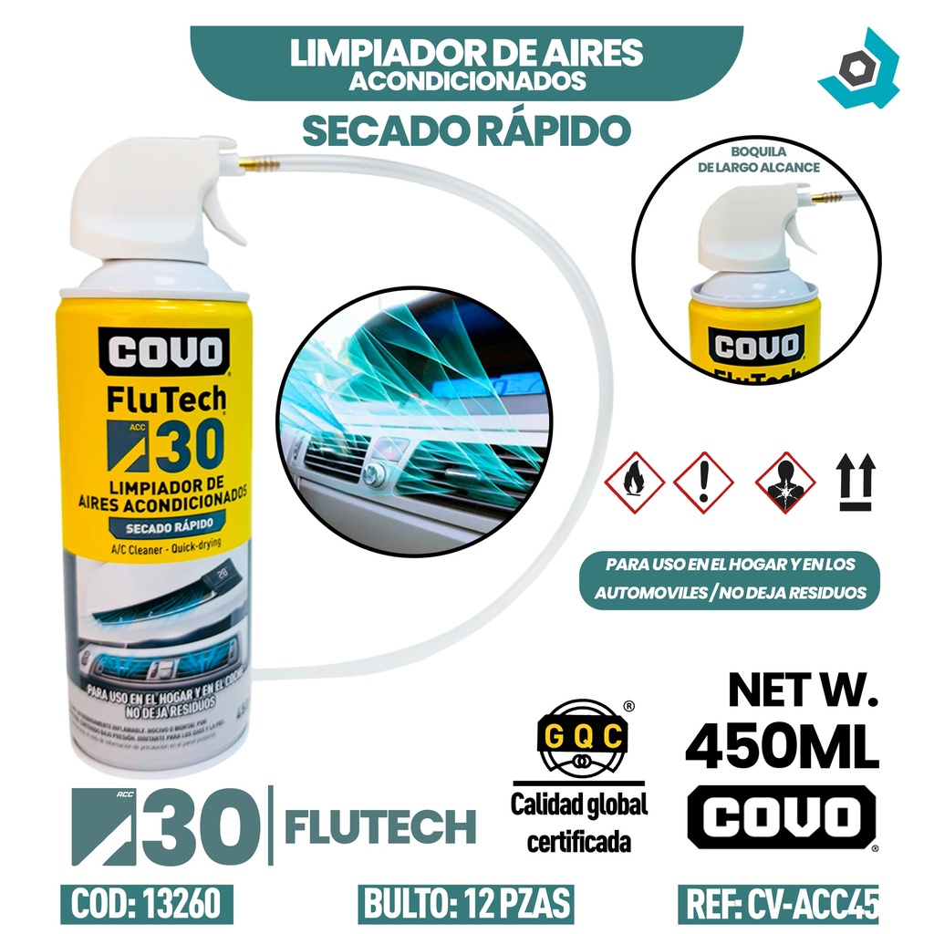 LIMPIADOR DE AIRES ACONDICIONADOS 450ML COVO