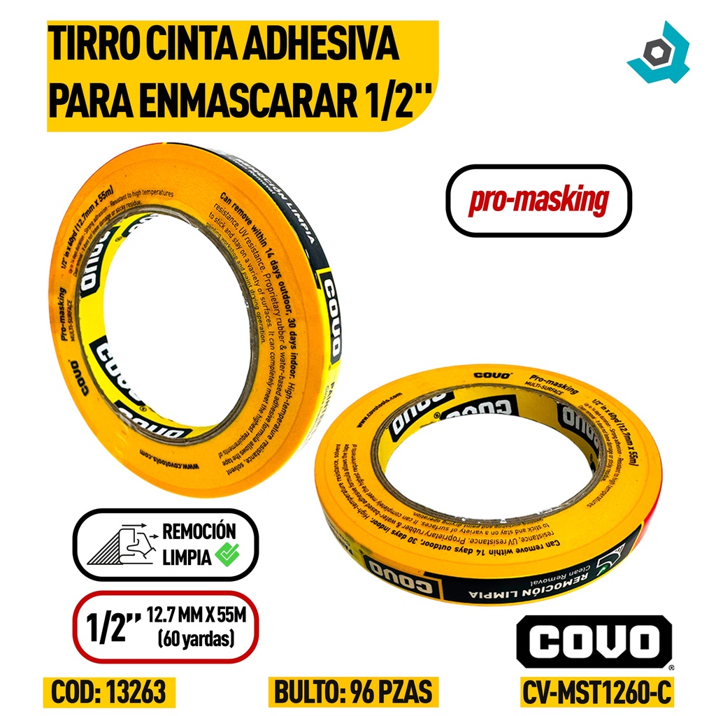 TIRRO PARA ENMASCARAR 1/2" PARA PINTAR COVO