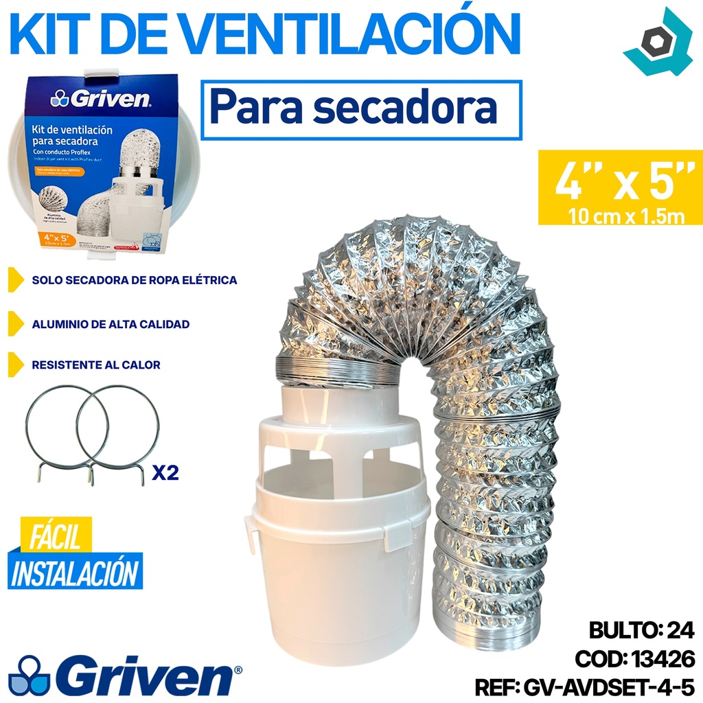 KIT DE VENTILACION PARA SECADORA GRIVEN