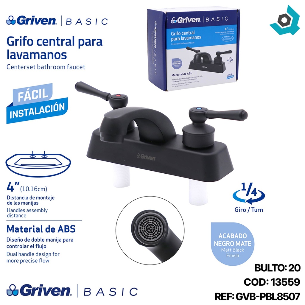 GRIFERIA CENTRAL PARA LAVAMANOS GRIVEN BASIC