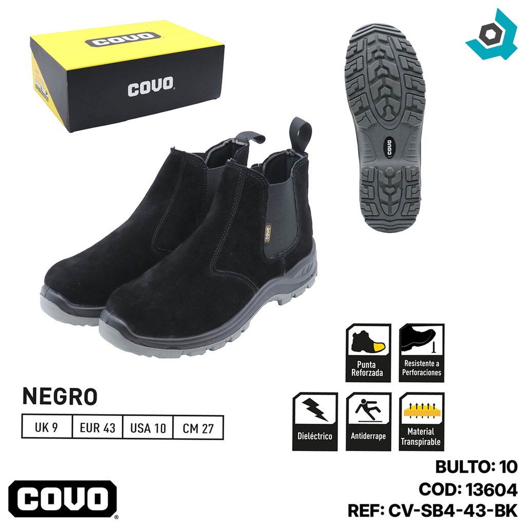 BOTAS DE SEGURIDAD NEGRAS TALLA 43 COVO