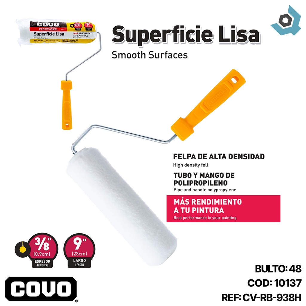 RODILLO 9" PARA PINTAR CON FUNDA COVO