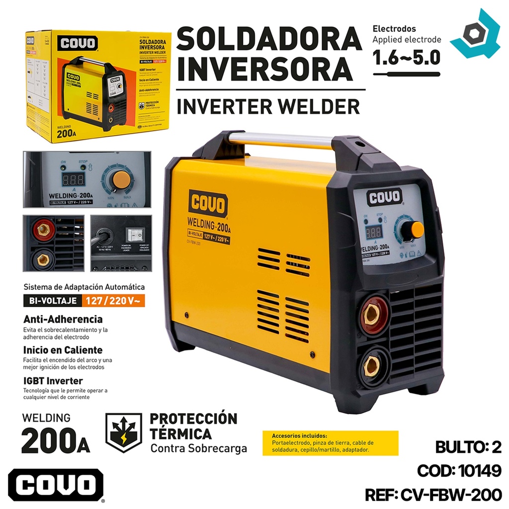 MAQUINA DE SOLDAR 200AMP COVO