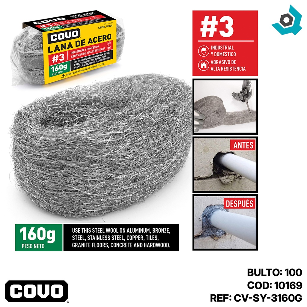 LANA DE ACERO #3 160G COVO