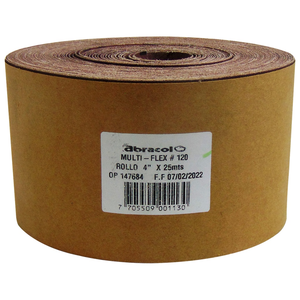 ROLLO MULTIFLEX 4" X 25MTS GRANO 120 ABRACOL
