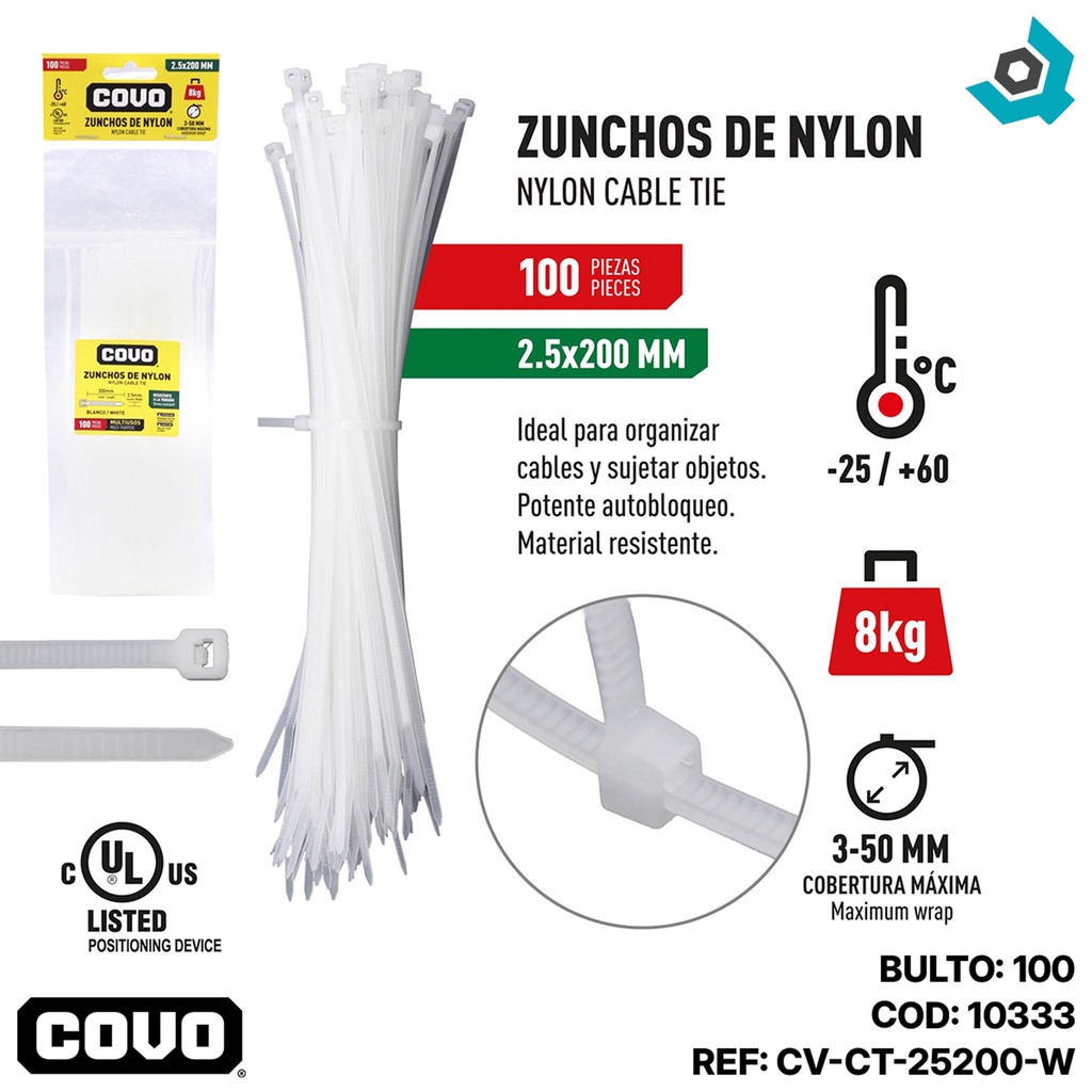 TIRRAJE NYLON BLANCO 2.5-200MM COVO