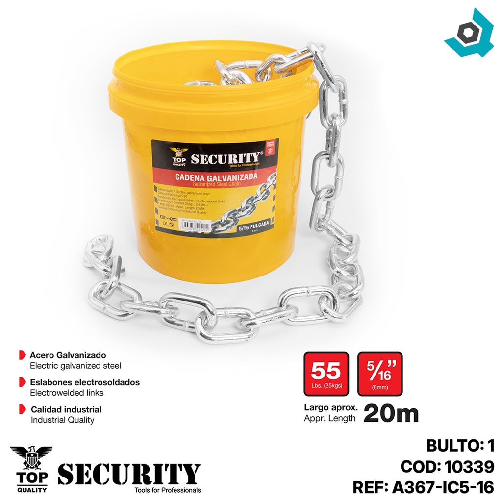 CADENA GALVANIZADA 5/16"  SECURITY