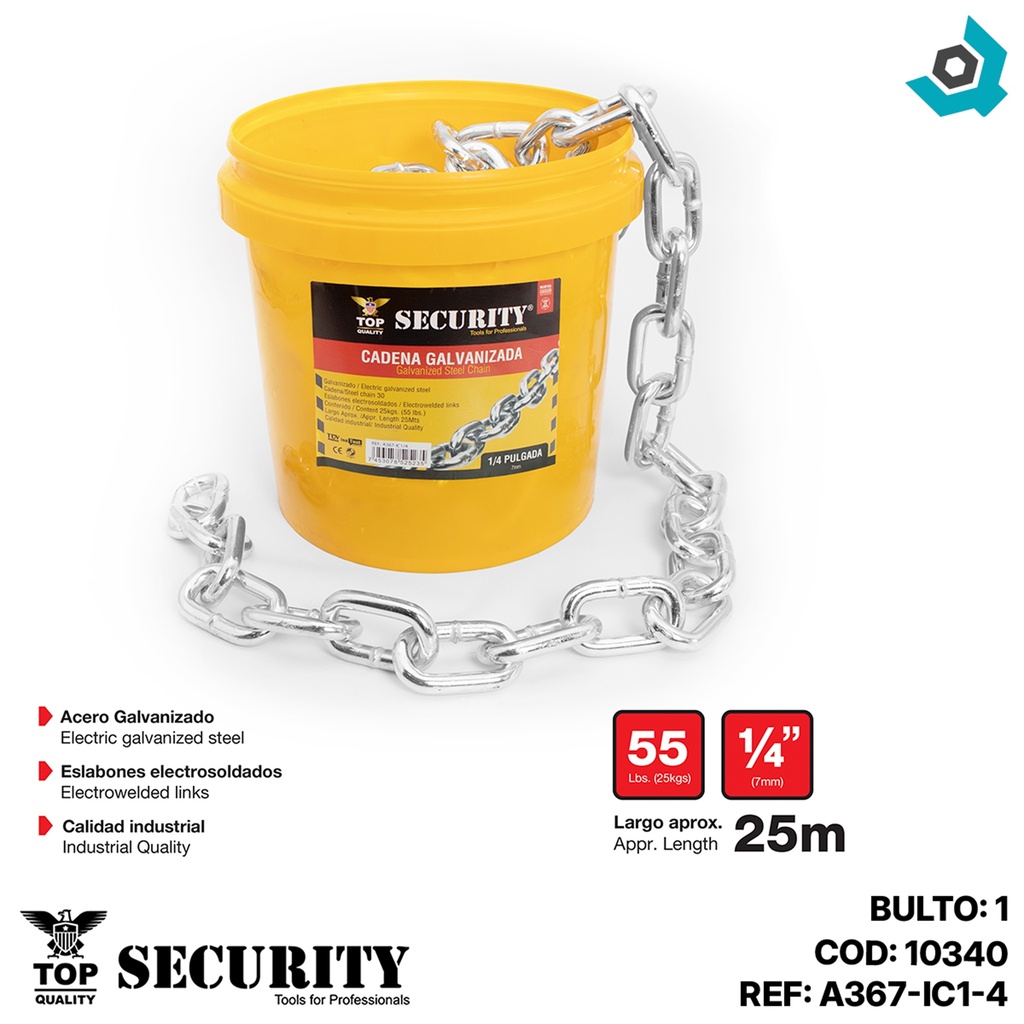 CADENA GALVANIZADA 1/4" SECURITY