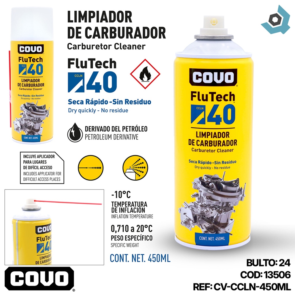 LIMPIADOR DE CARBURADOR 450ML COVO
