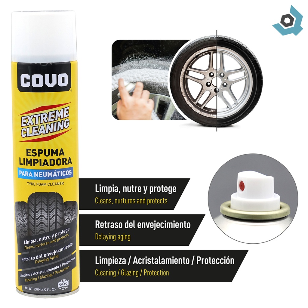 LIMPIADOR DE ESPUMA PARA NEUMATICOS 650ML COVO