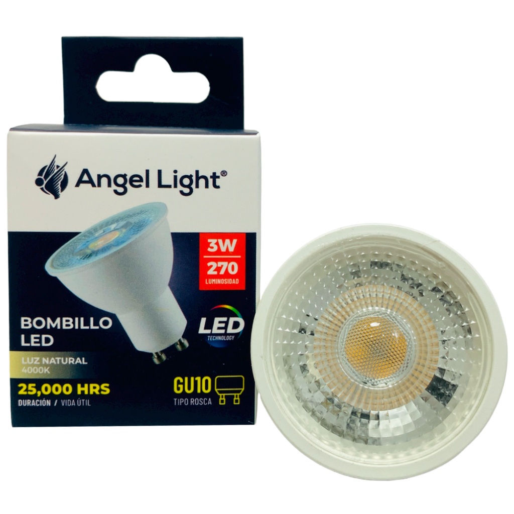 BOMBILLO LED DICROICO 3W GU10 4000K ANGEL LIGHT
