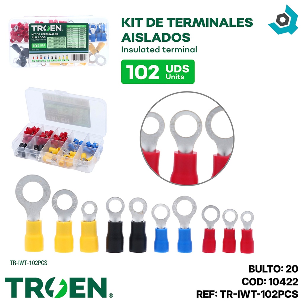 KIT DE TERMINALES AISLADOS 102 PIEZAS TROEN