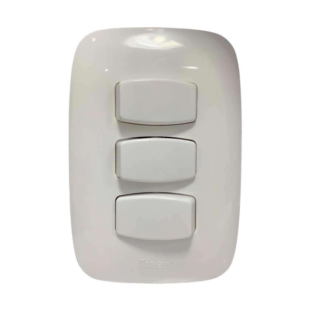 APAGADOR ESTANDAR TRIPLE BLANCO TROEN