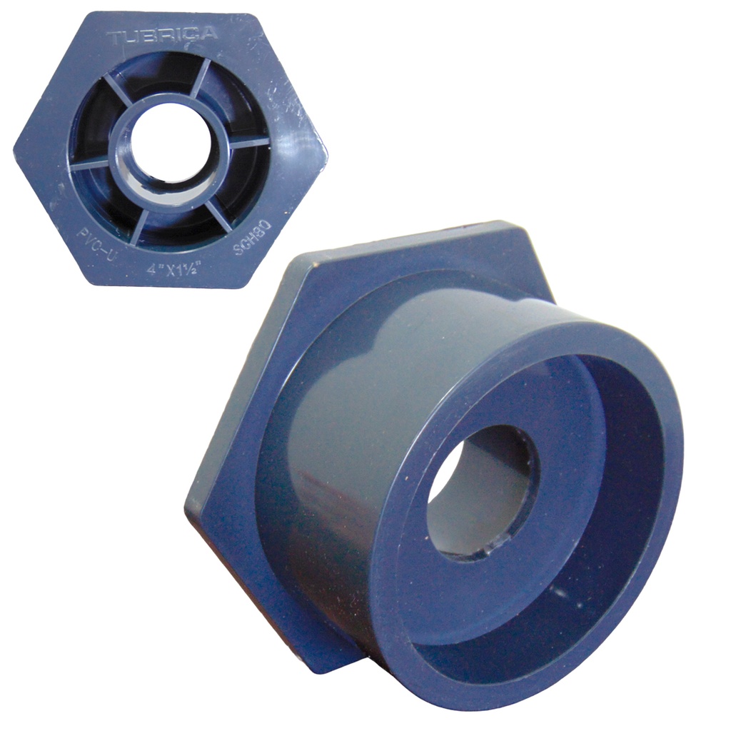 BUJE REDUCCION DE PVC PRES 4" X 1 1/2" EXC TUBRICA