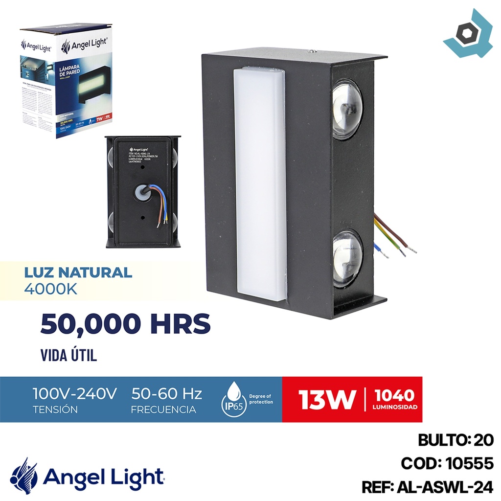 LAMPARA DE PARED 7W LUZ NATURAL ANGEL LIGHT