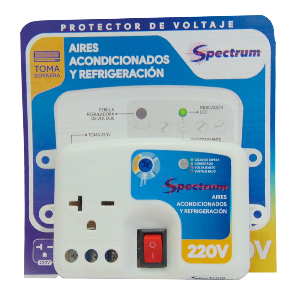 PROTECTOR DE VOLTAJE 220V PARA AIRES ACONDICIONADOS Y REFRIGERACION SPECTRUM