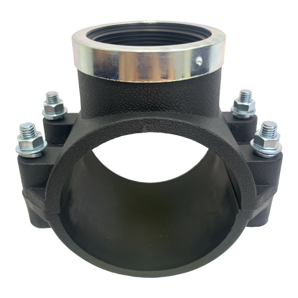 ABRAZADERA PARA RIEGO PP CON ROSCA 90MM X 2" TUBRICA