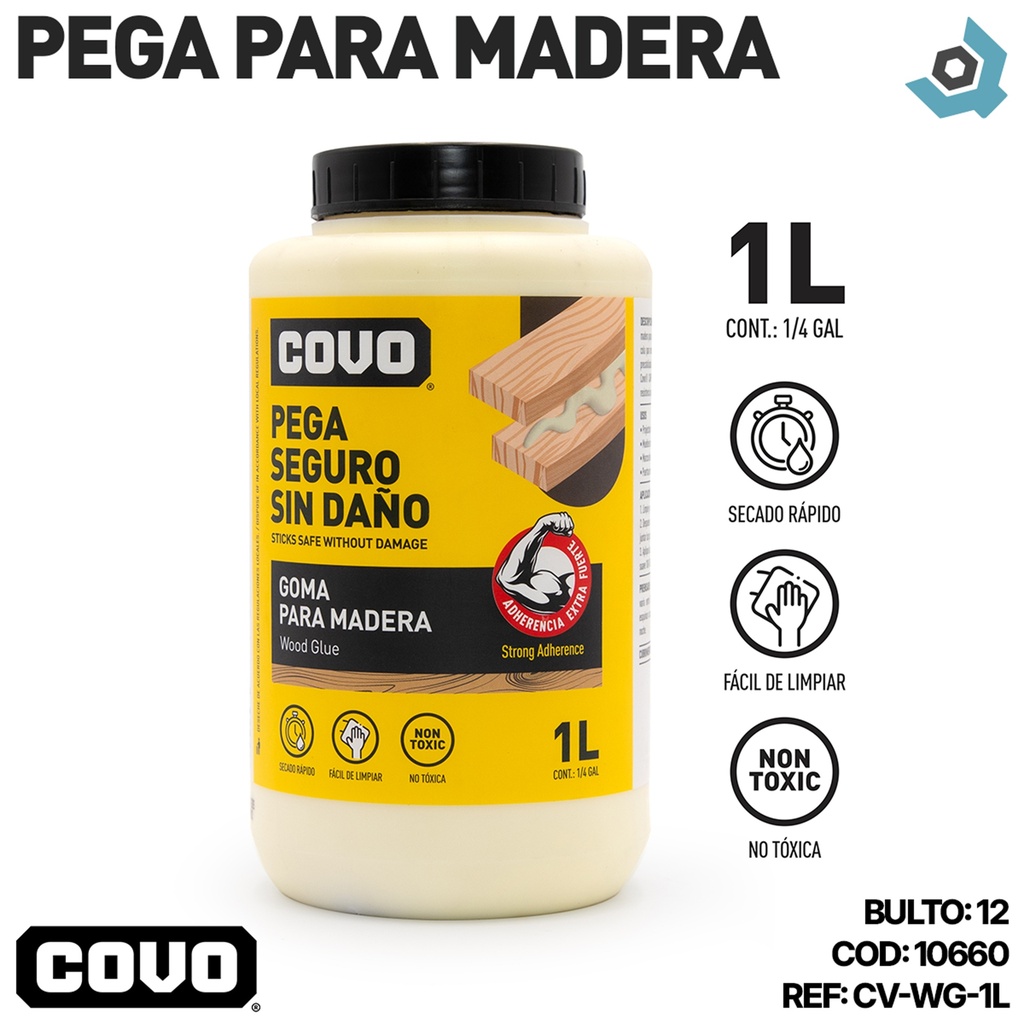PEGA PARA MADERA 1/4 GAL COVO