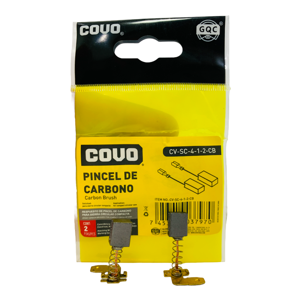 REPUESTOS DE PINCEL DE CARBONO PARA SIERRA CIRCULAR COMPACTA 4 1/2" X 3/8" COVO