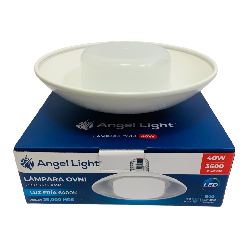 LAMPARA OVNI LED BLANCA 40W 6400K ANGEL LIGHT