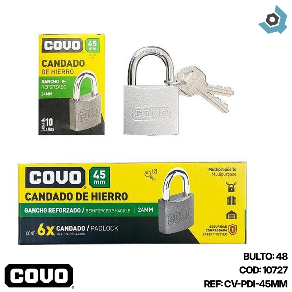 CANDADO 45MM HIERRO COVO