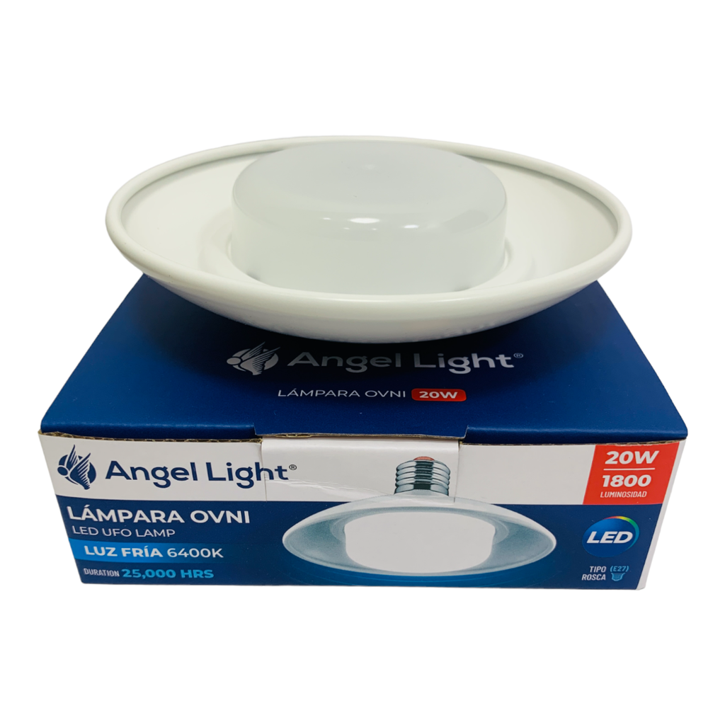LAMPARA OVNI LED BLANCA 20W 6400K ANGEL LIGHT