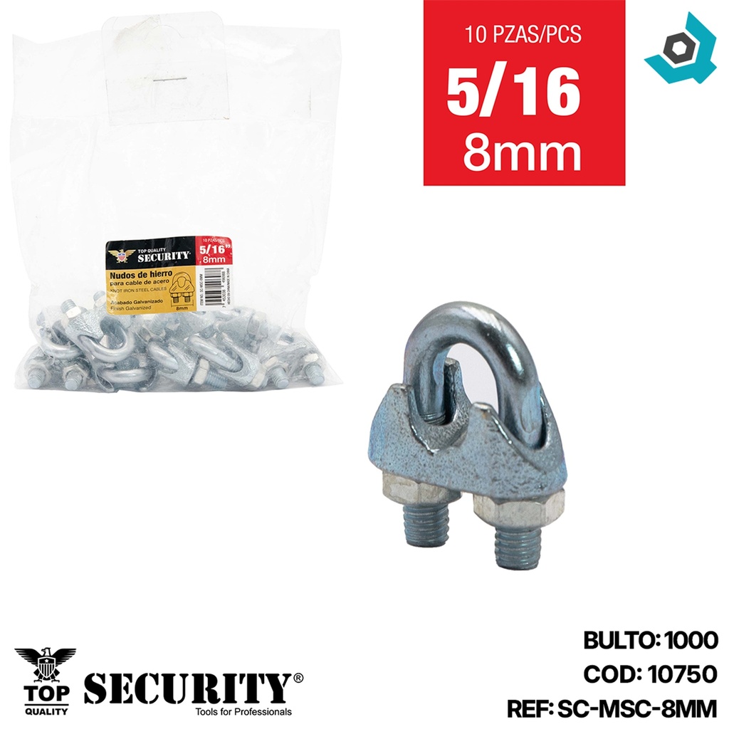 PERROS PARA GUAYAS DE HIERRO 5/16" SECURITY