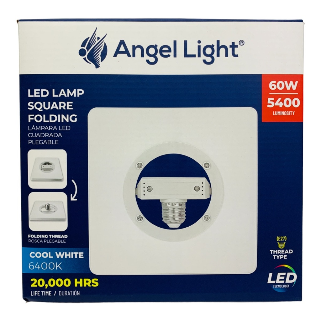 LAMPARA LED CUADRADA PLEGABLE 60W 6400K ANGEL LIGHT