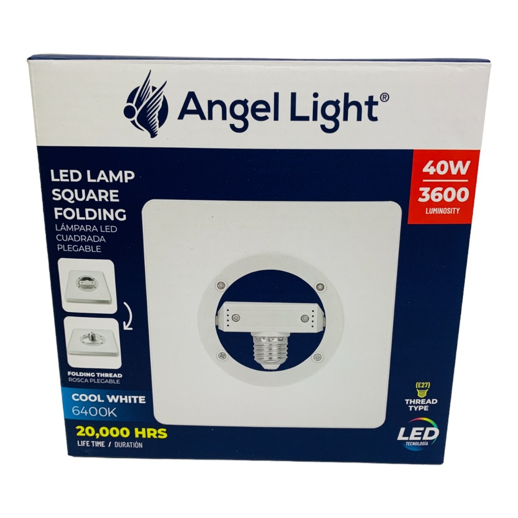 LAMPARA LED CUADRADA PLEGABLE 40W 6400K ANGEL LIGHT