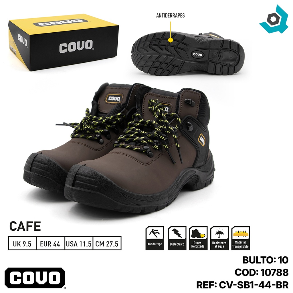 BOTAS DE SEGURIDAD MARRONES TALLA 44 COVO