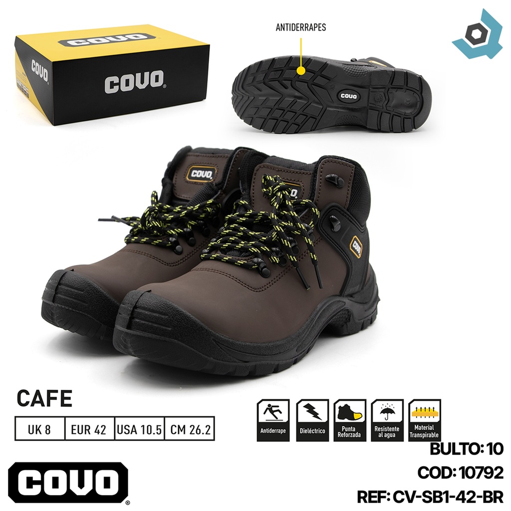 BOTAS DE SEGURIDAD MARRONES TALLA 42 COVO