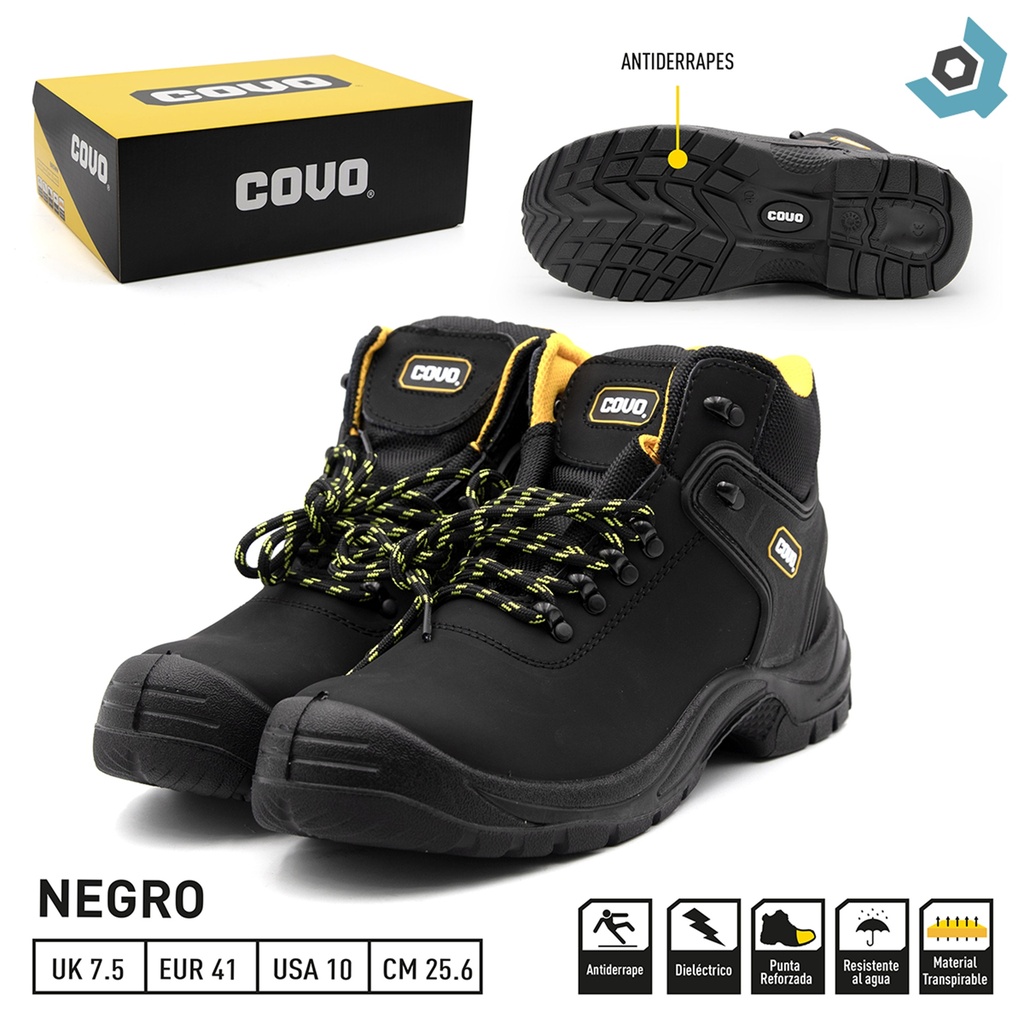 BOTAS DE SEGURIDAD NEGRAS TALLA 41 COVO